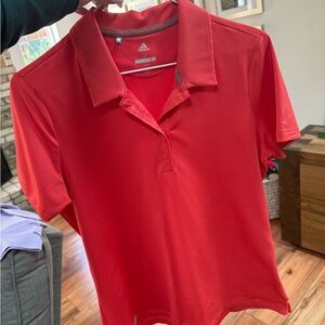 Adidas Women's Red Polo Golf Shirt